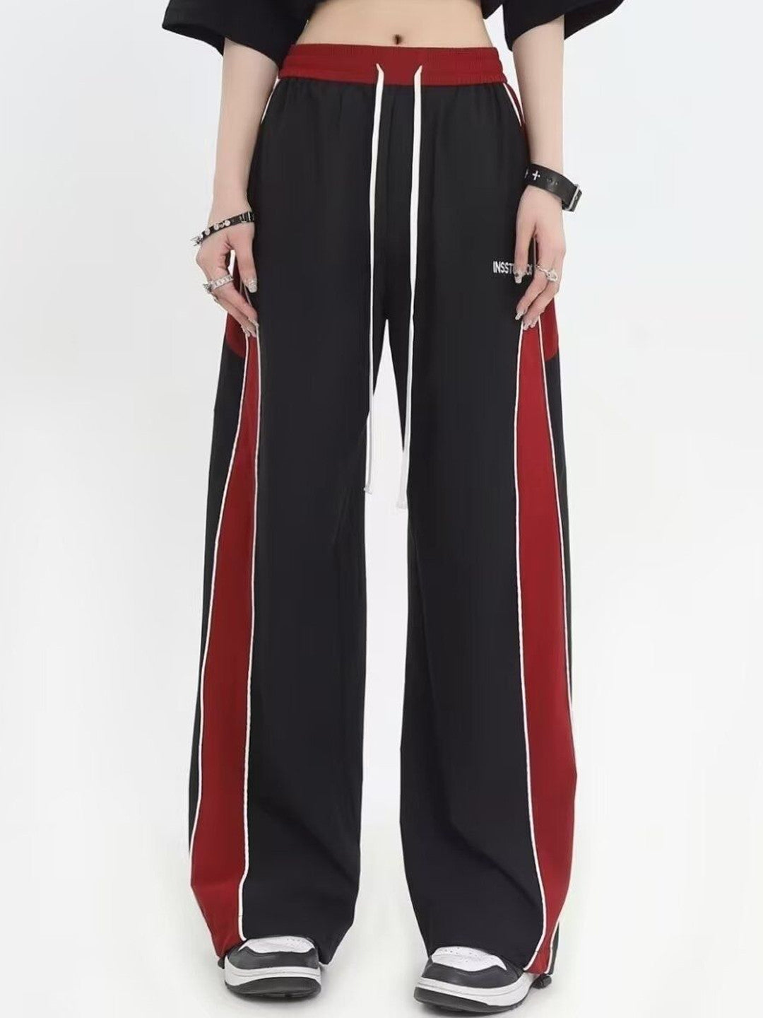 Black Relaxed Fit Printed Cotton Trouser