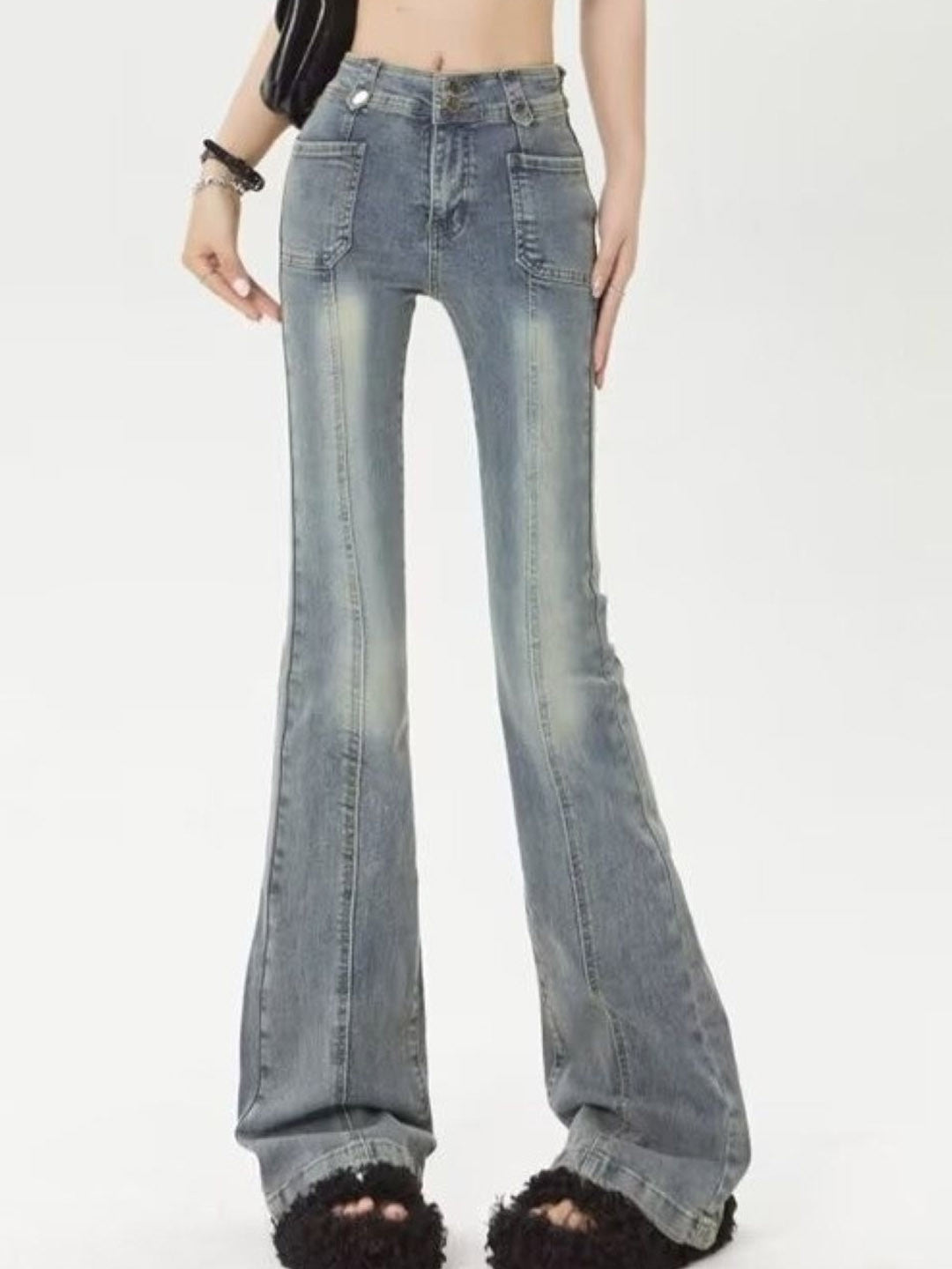 Blue Skinny Fit Solid Cotton Trouser