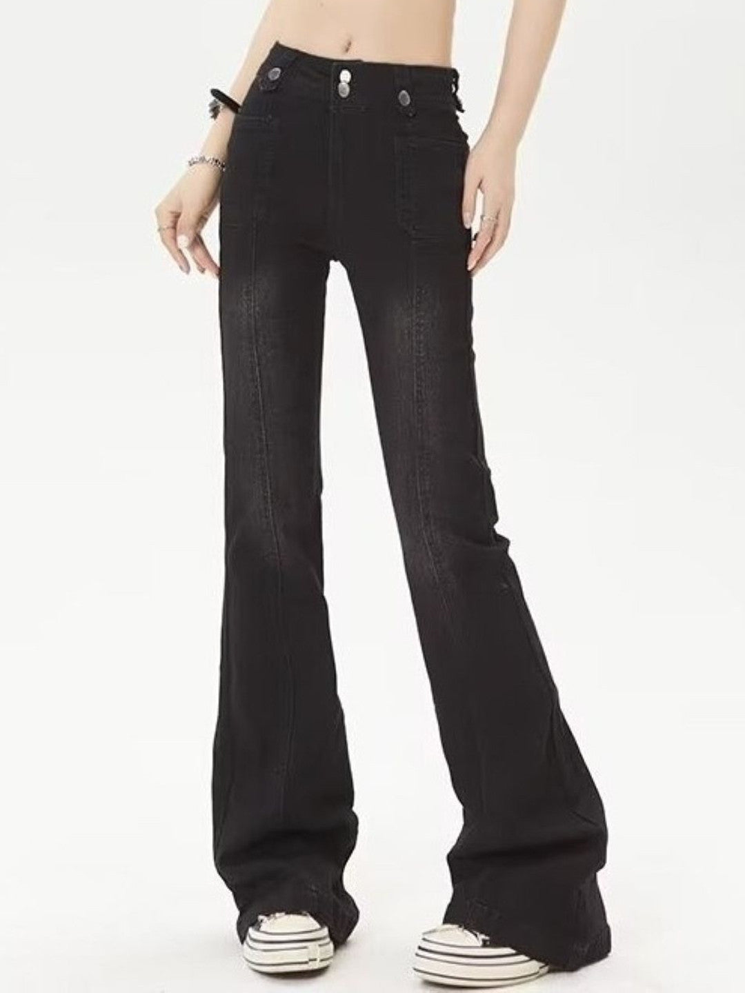 Black Skinny Fit Solid Cotton Trouser