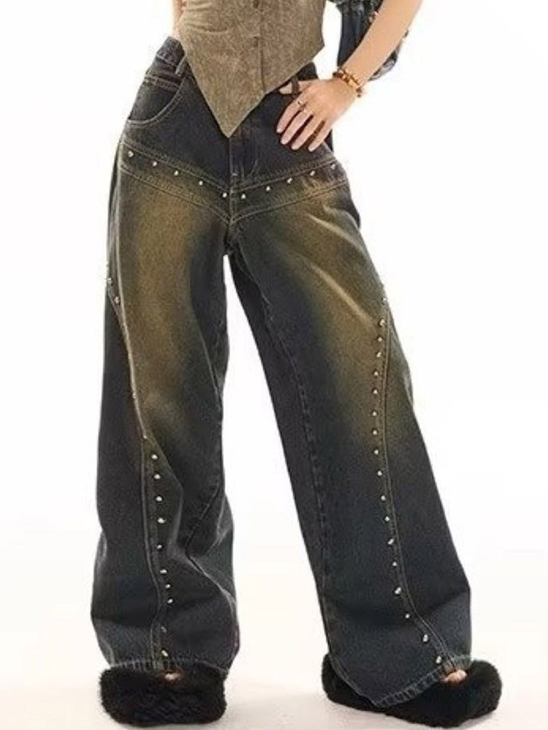 Blue Relaxed Fit Solid Cotton Trouser