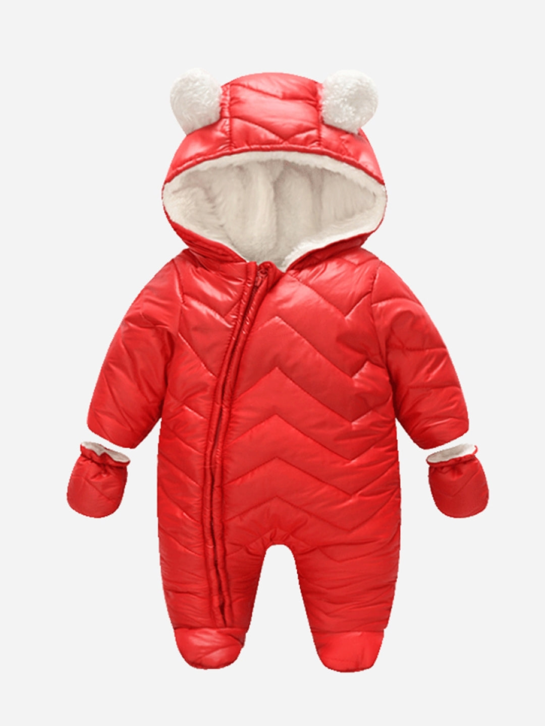 Red Polyester Kids Romper