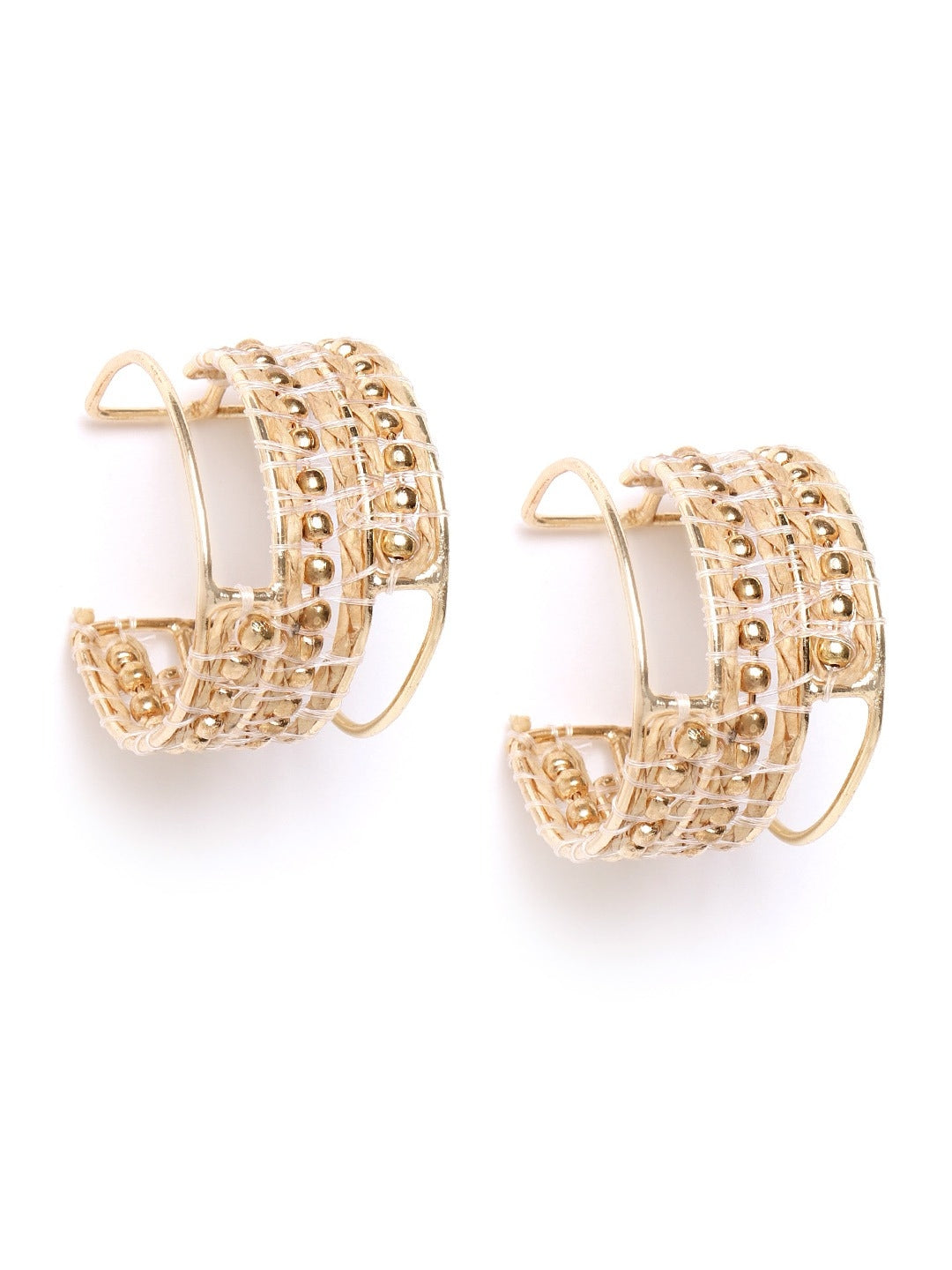 Rose Gold-Plated Contemporary Drop Earrings
