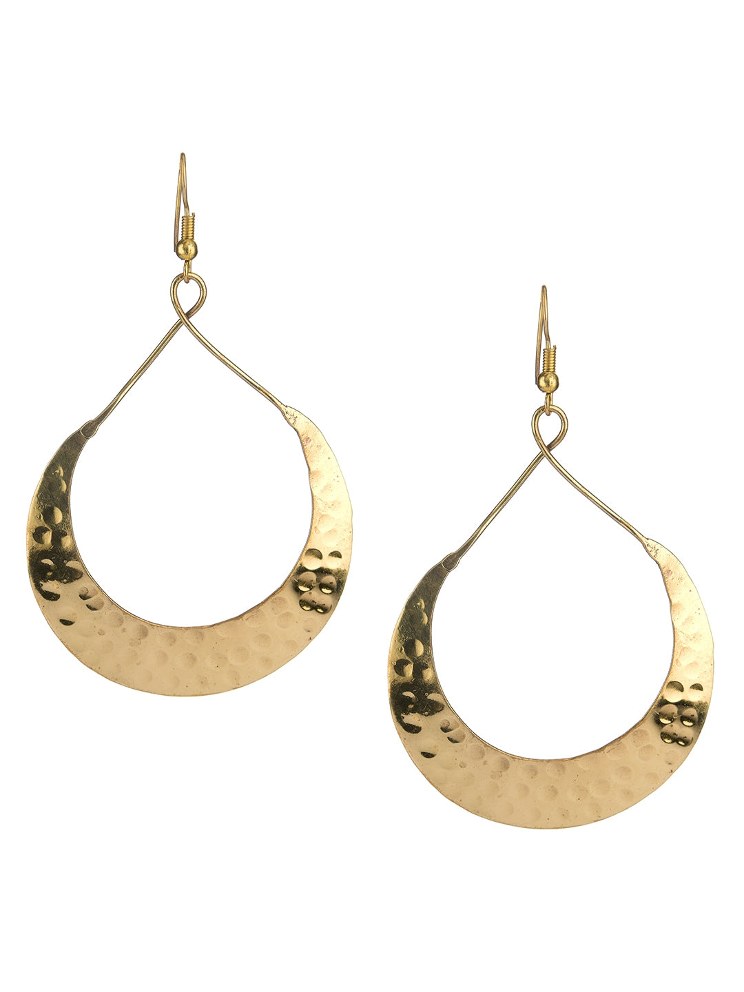 Gold-Plated Gold Ethnic Contemporary Drop Earrings