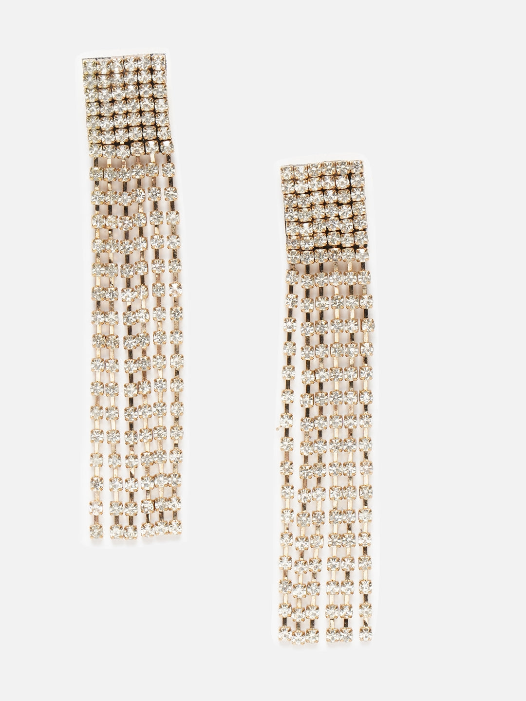 Rose Gold-Plated Rose Gold & Transparent Fabric Handcrafted Contemporary Drop Earrings