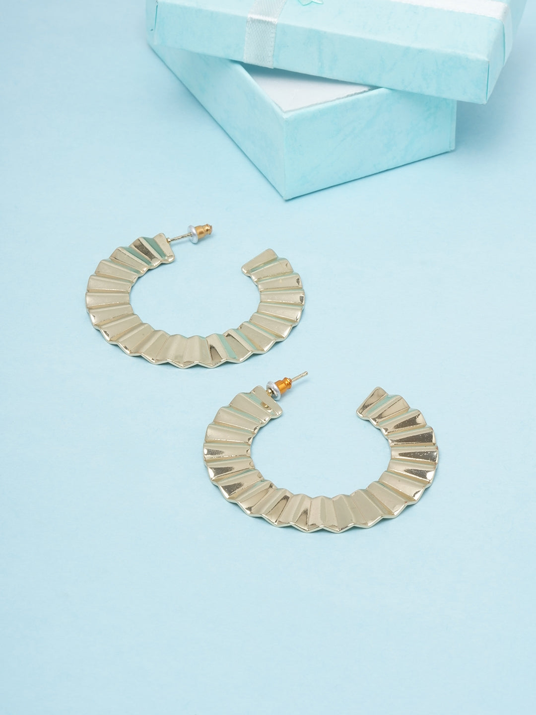Gold-Plated Half Hoop Earrings
