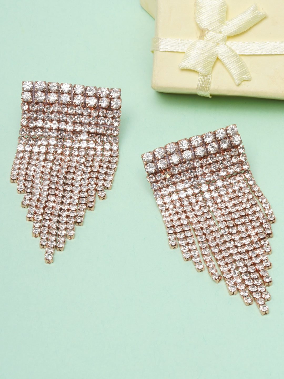 Gold-Plated CZ Studded Chain Tassel