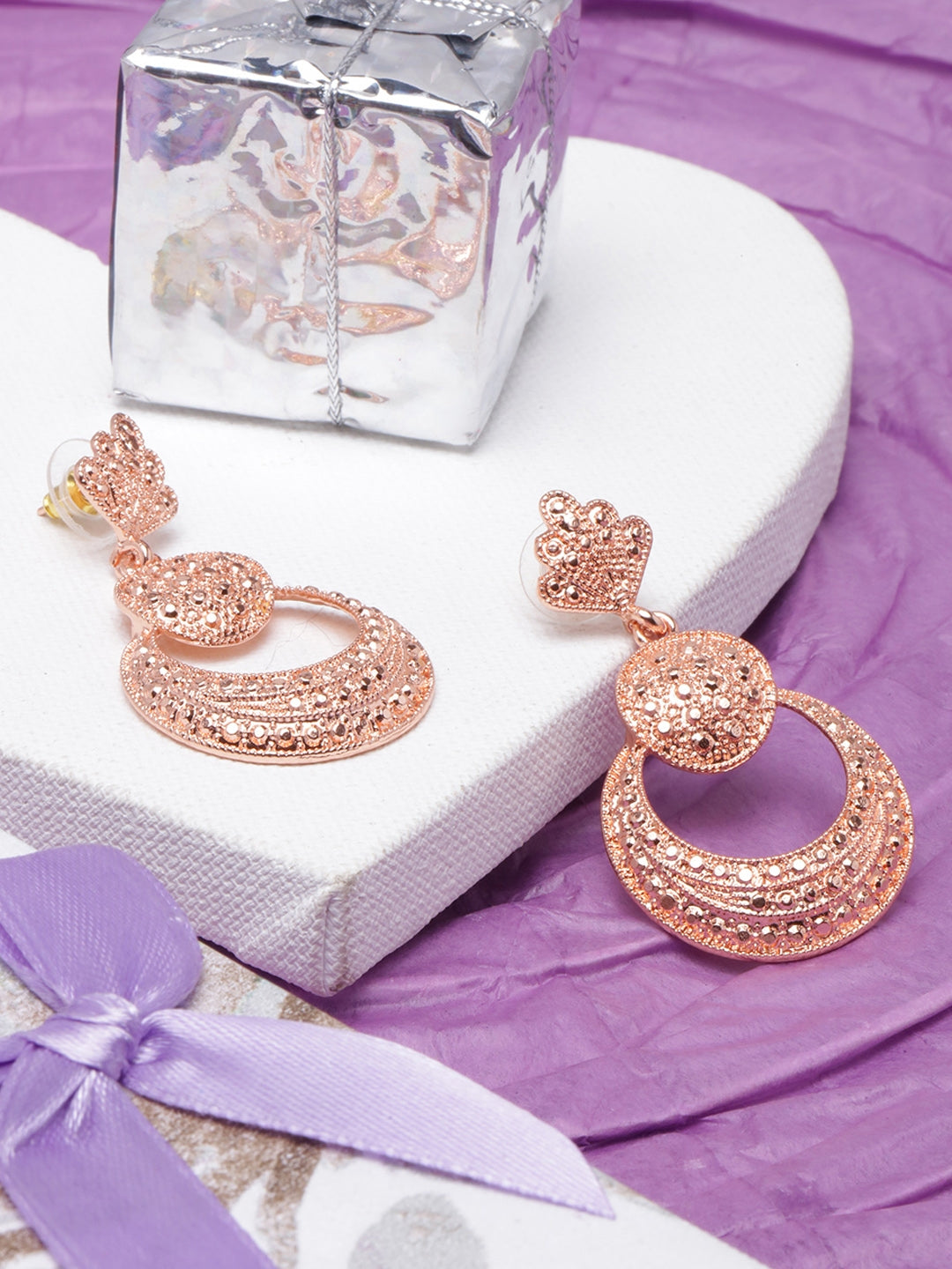 Rose Gold-Plated Drop Earrings