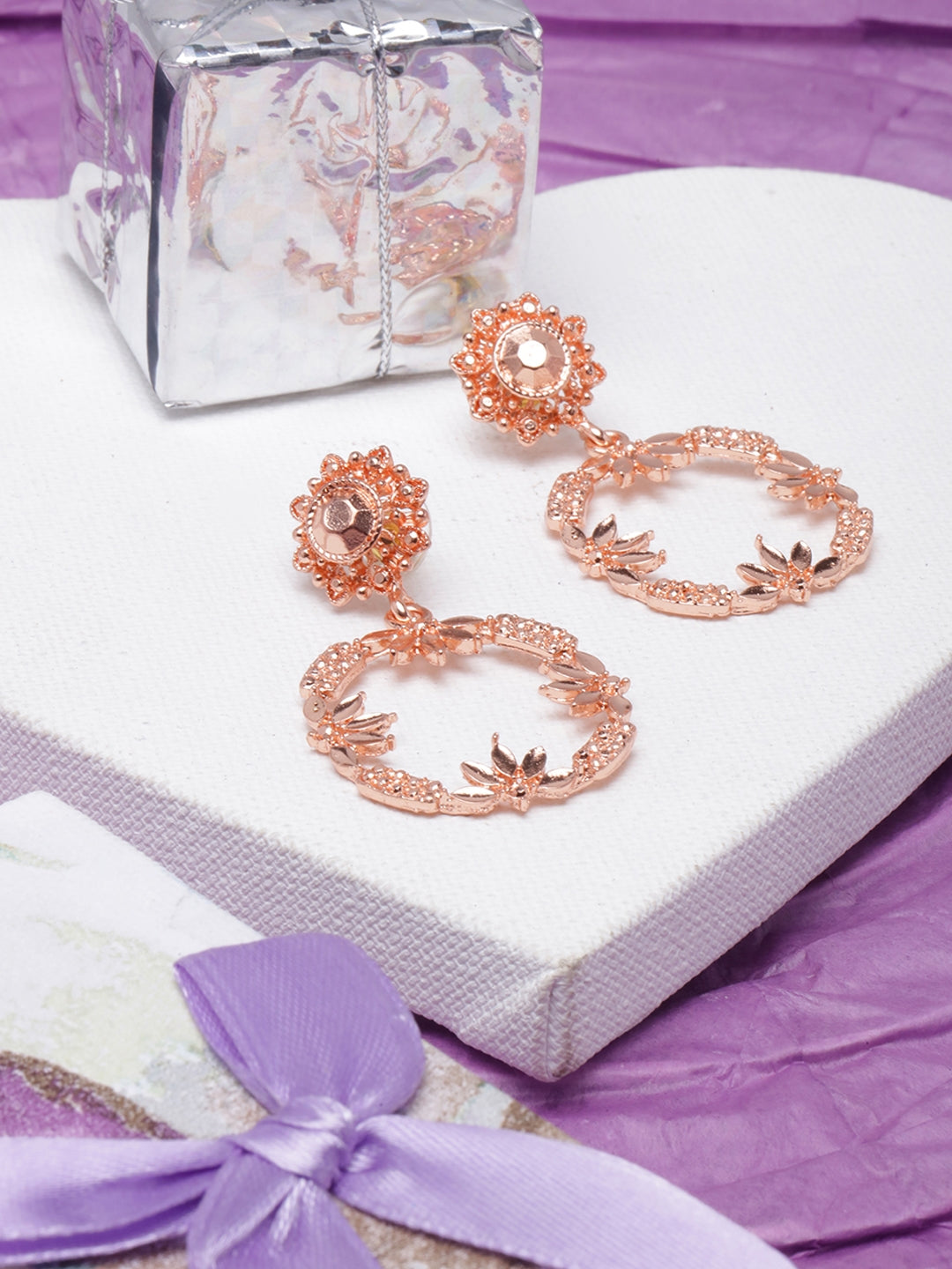 Rose Gold-Plated Drop Earrings