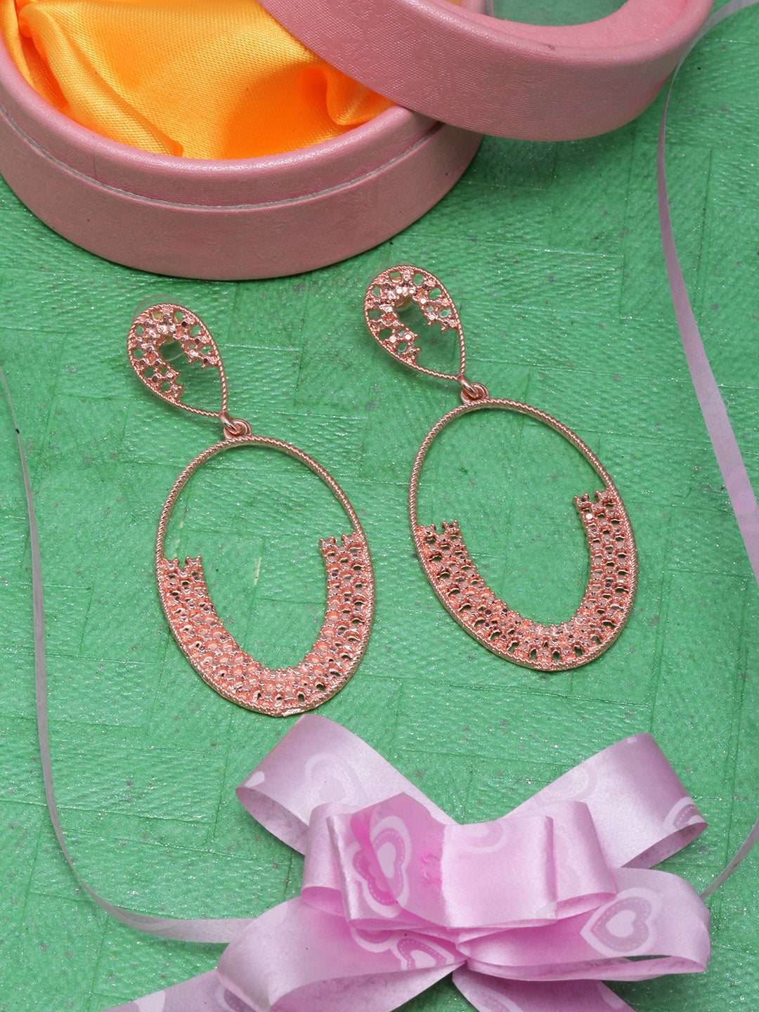 Rose Gold-Plated Drop Earrings