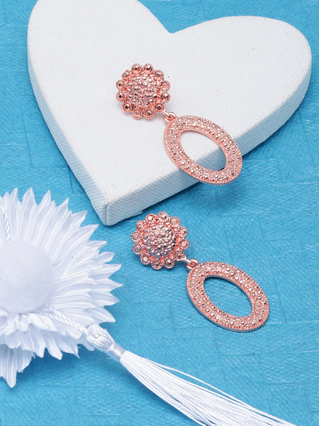 Rose Gold-Plated Drop Earrings