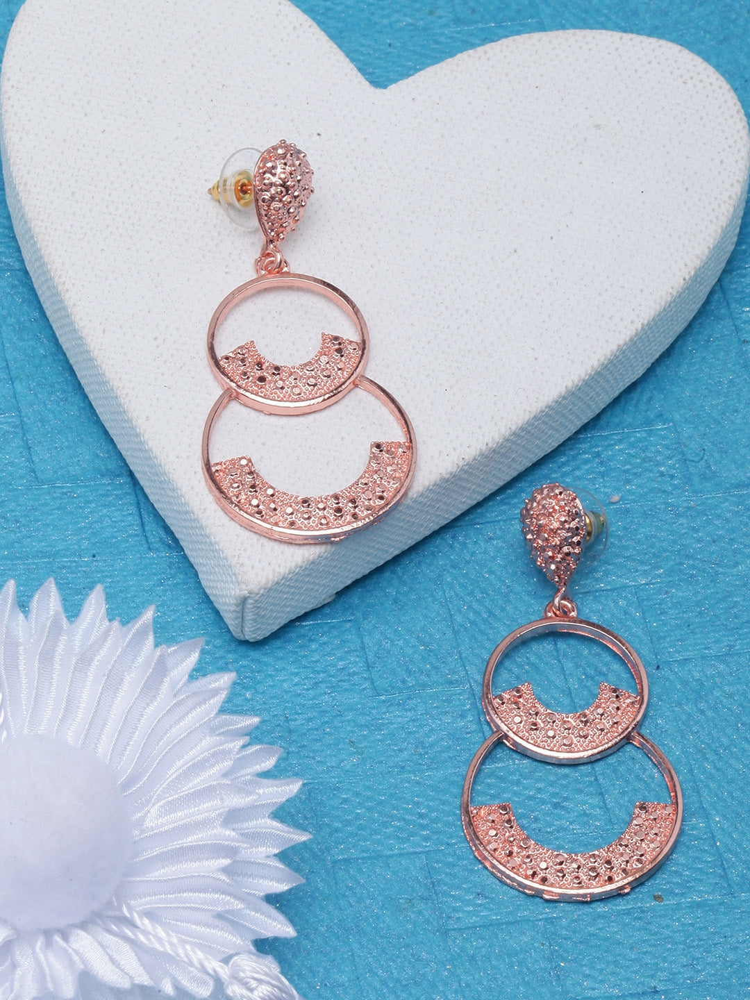 Rose Gold-Plated Drop Earrings