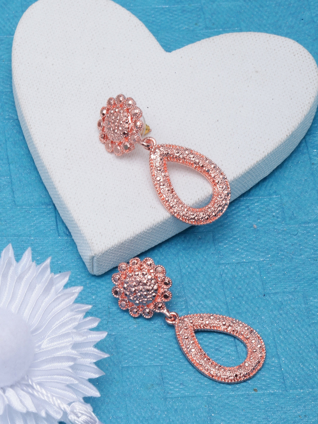 Rose Gold-Plated Drop Earrings