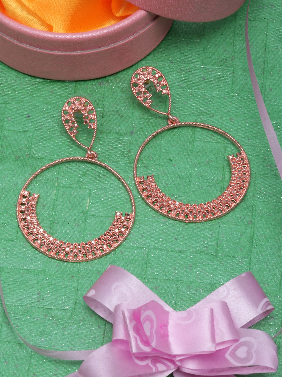 Rose Gold-Plated Drop Earrings