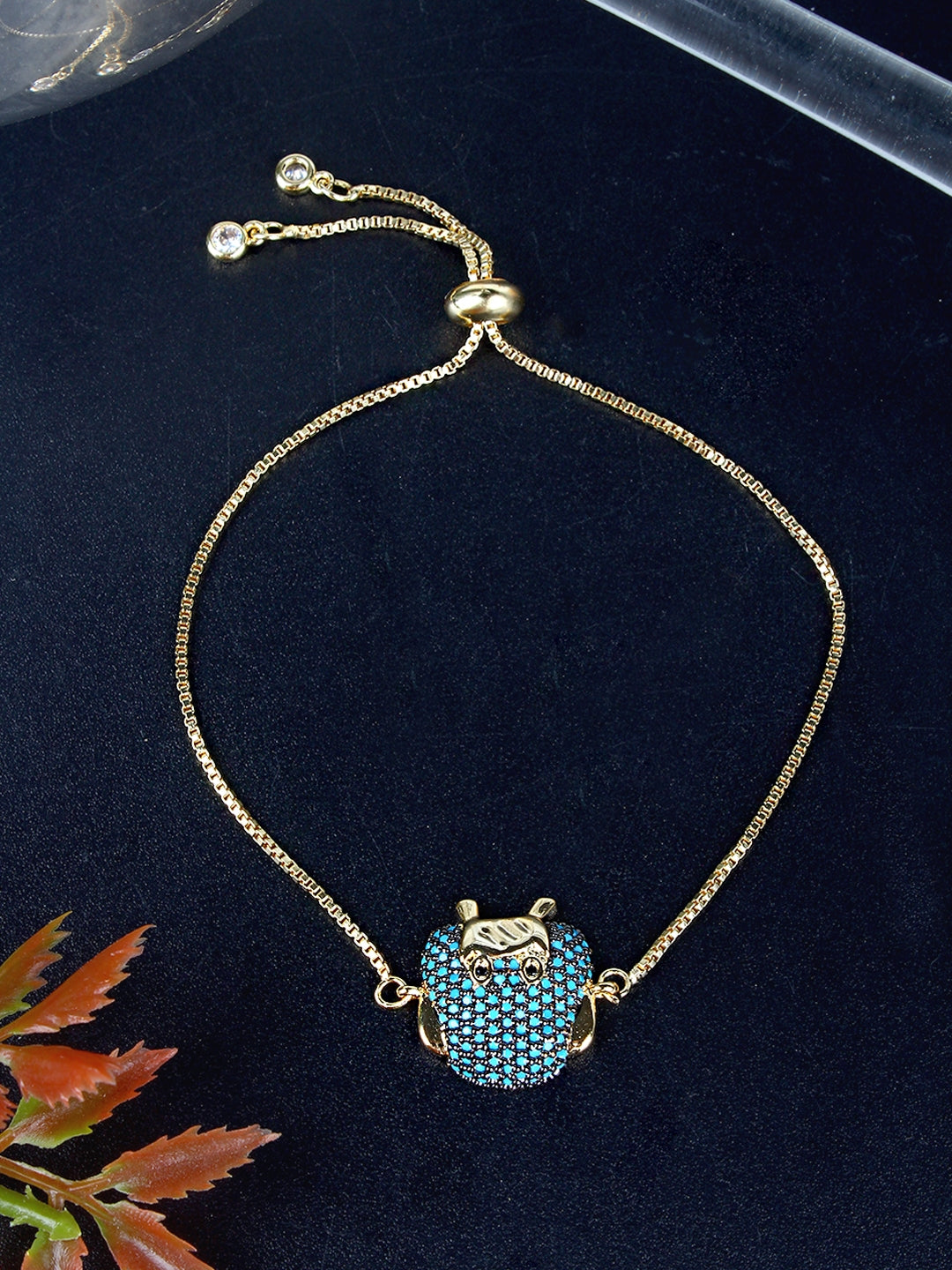 Gold-Plated Blue-Toned Women Bracelet