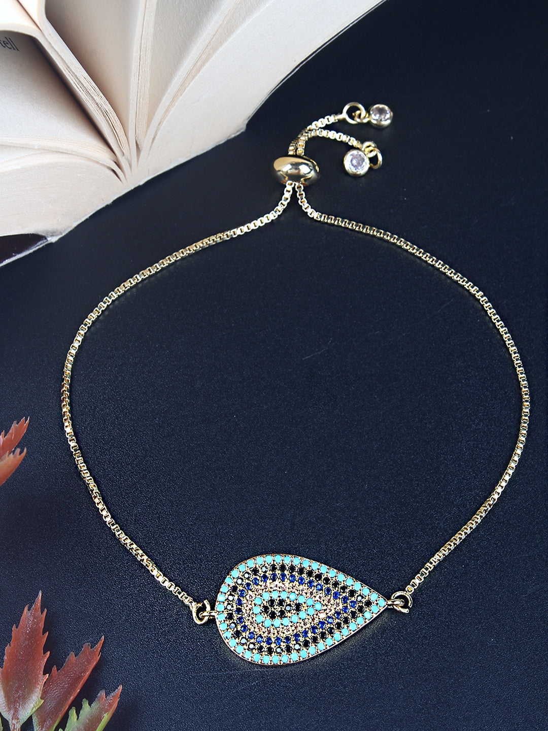 Gold-Plated Multi Colour Toned Women Bracelet