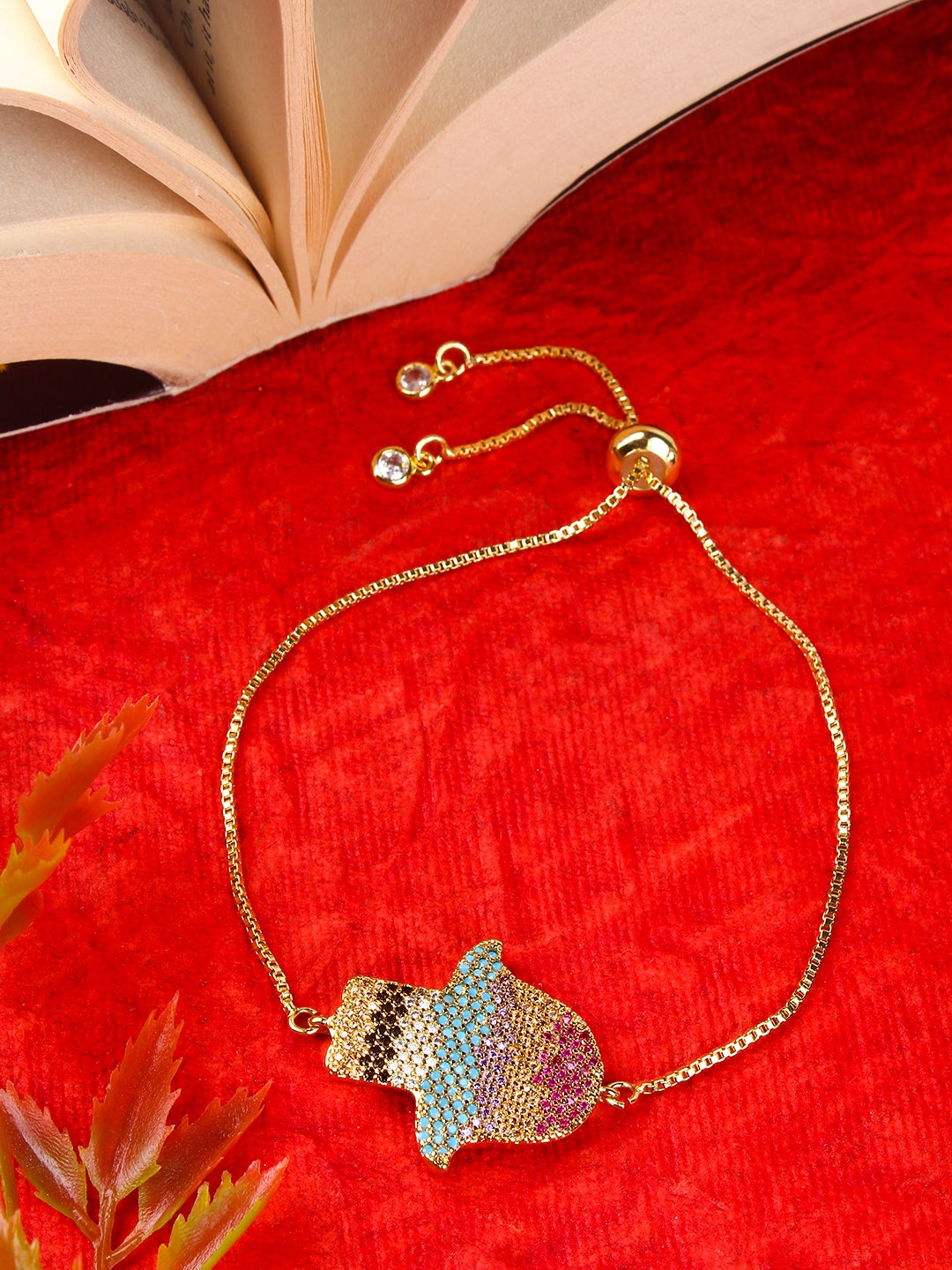 Gold-Plated Multi Colour Toned Women Bracelet