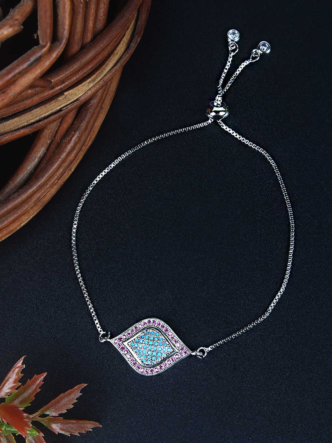 Silver-Plated Multi Colour Toned Women Bracelet