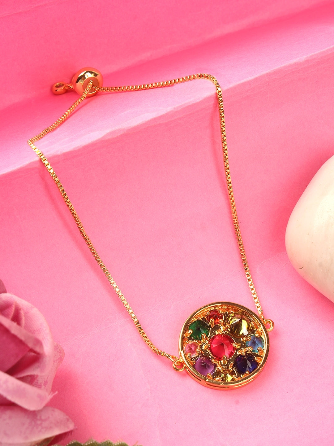 Gold-Plated Multi CZ Studded Bracelet