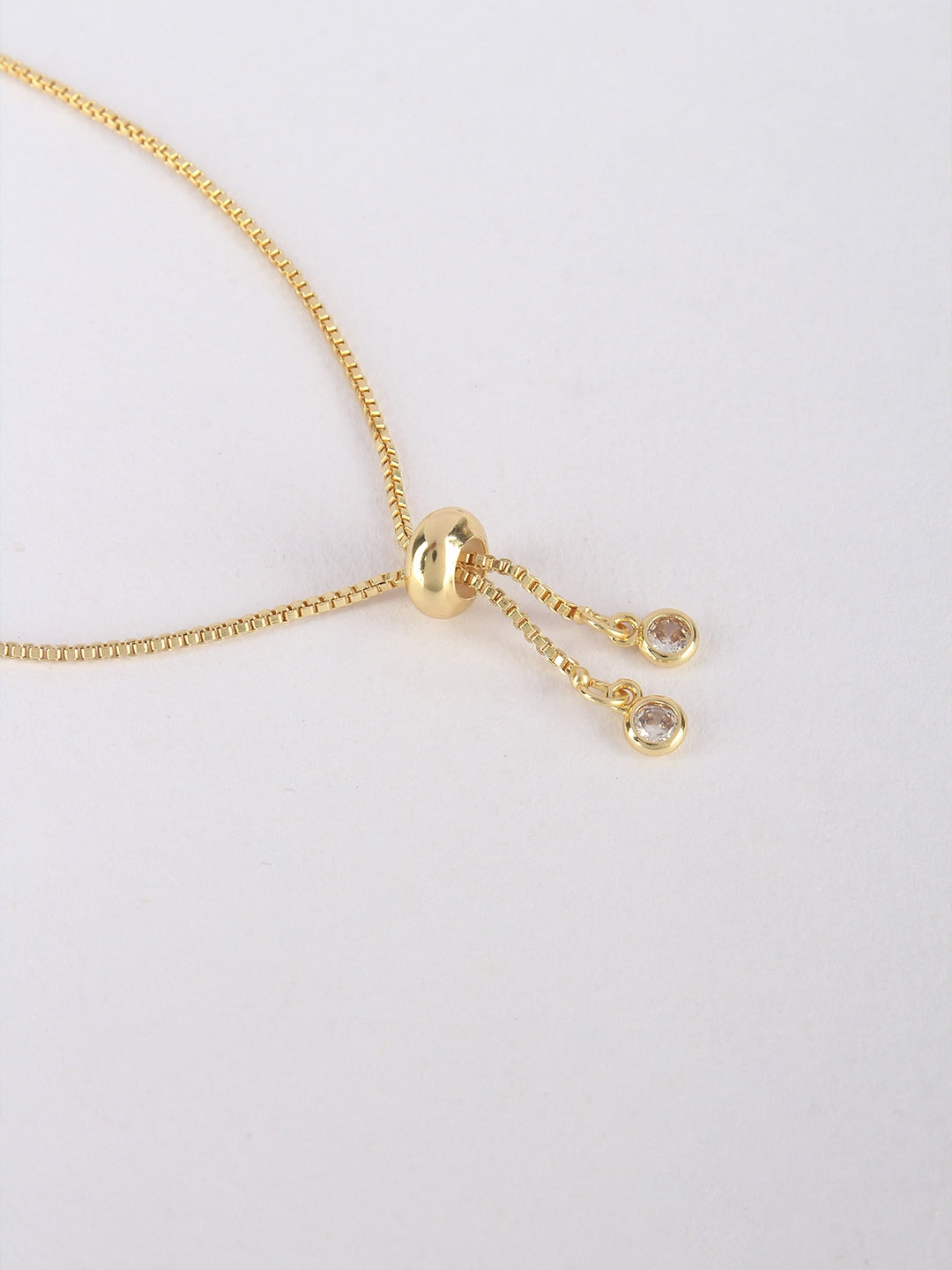 Rose Gold & Blue Brass Cubic Zirconia Rose Gold-Plated Handcrafted Charm Bracelet