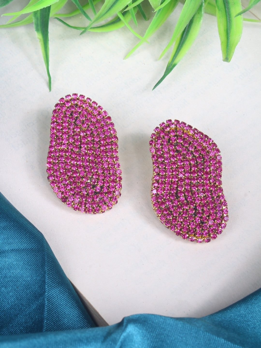 Gold-Plated Brass Contemporary Handcrafted Studs