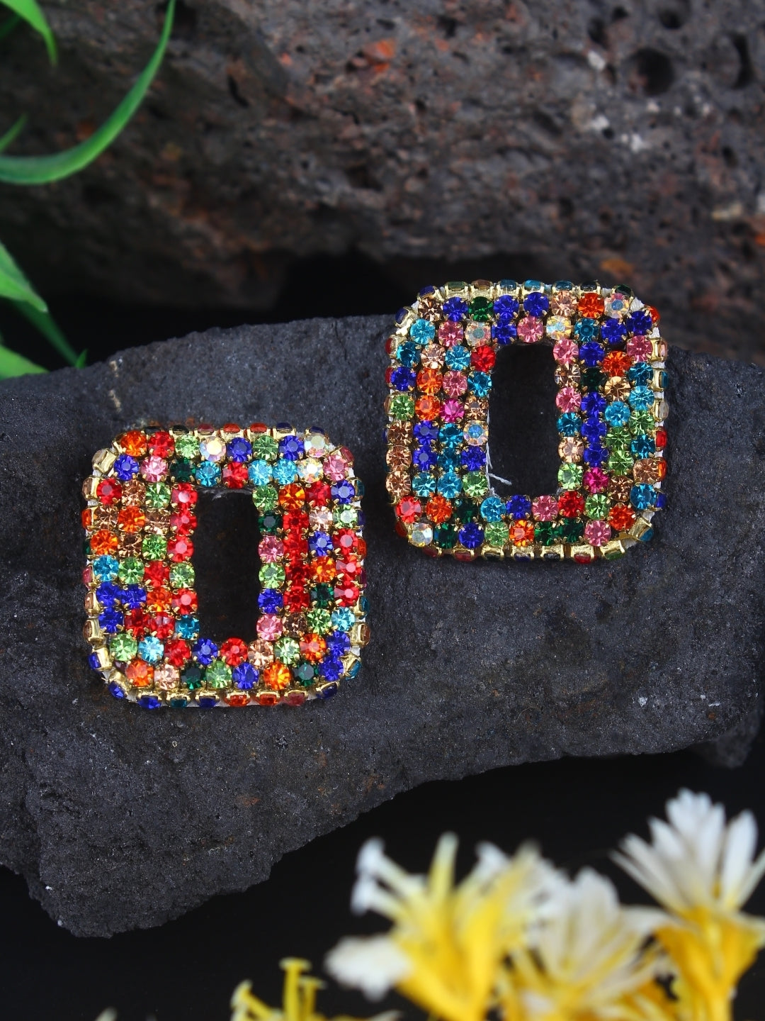 Gold-Plated Brass Contemporary Handcrafted Studs