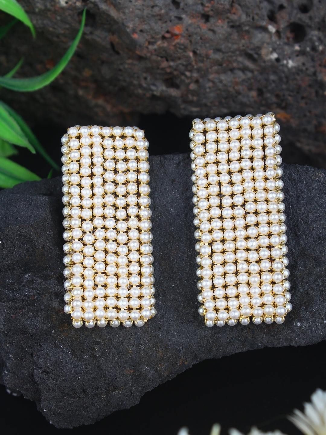 Gold-Plated Brass Contemporary Handcrafted Studs