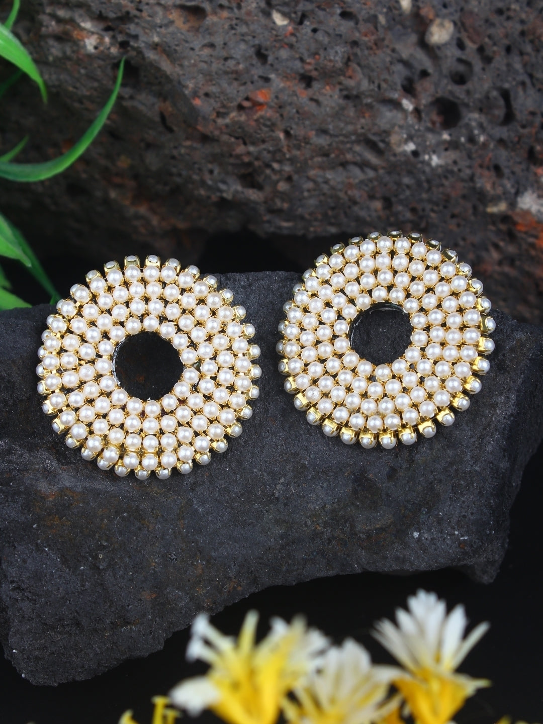Gold-Plated Brass Contemporary Handcrafted Studs