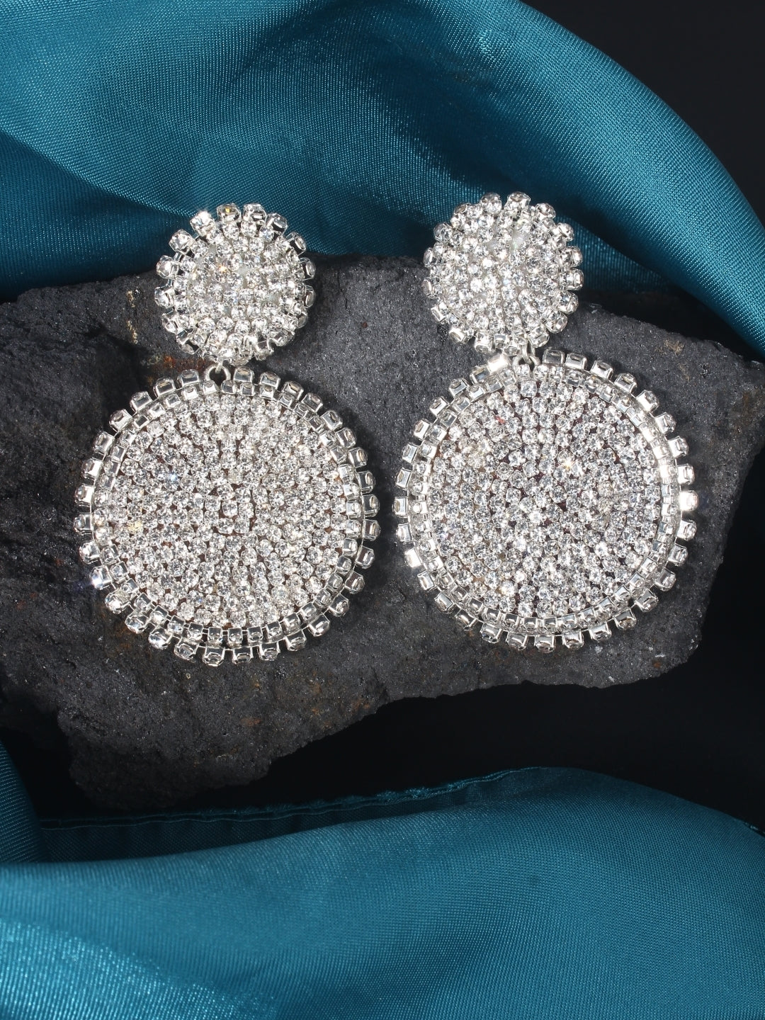 Silver-Plated Brass Contemporary Handcrafted Drop Earrings