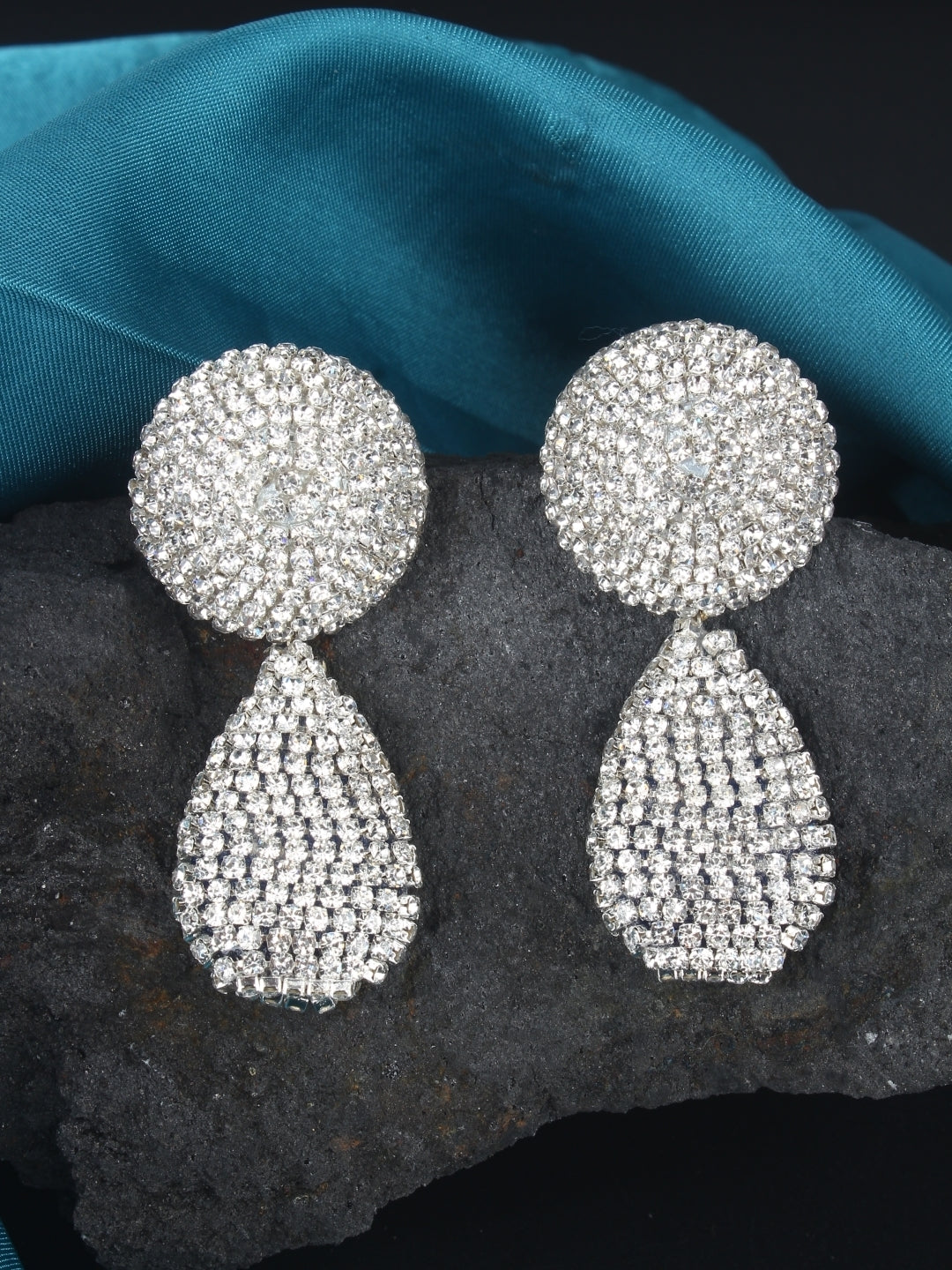 Silver-Plated Brass Contemporary Handcrafted Drop Earrings