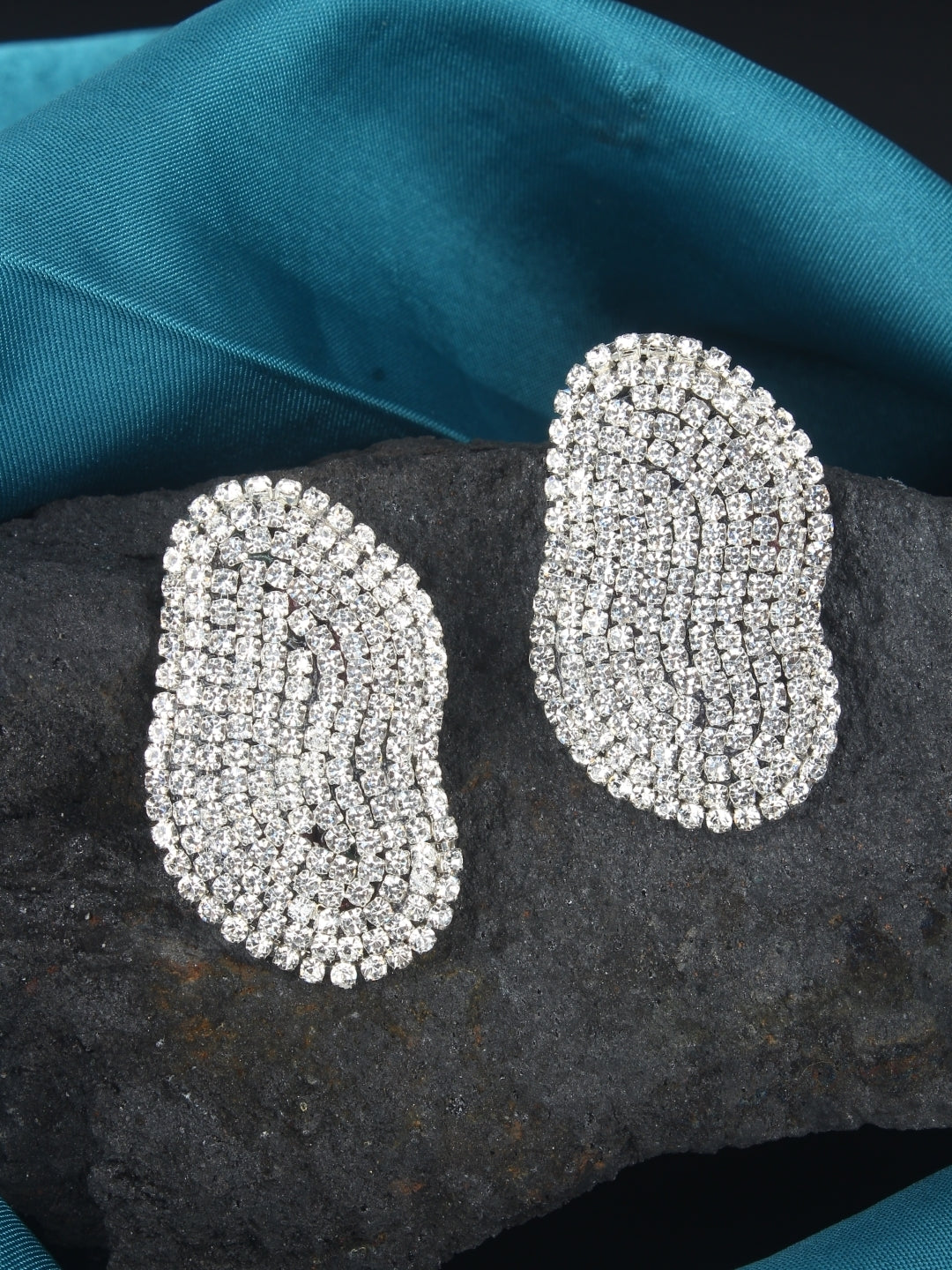 Silver-Plated Brass Contemporary Handcrafted Studs