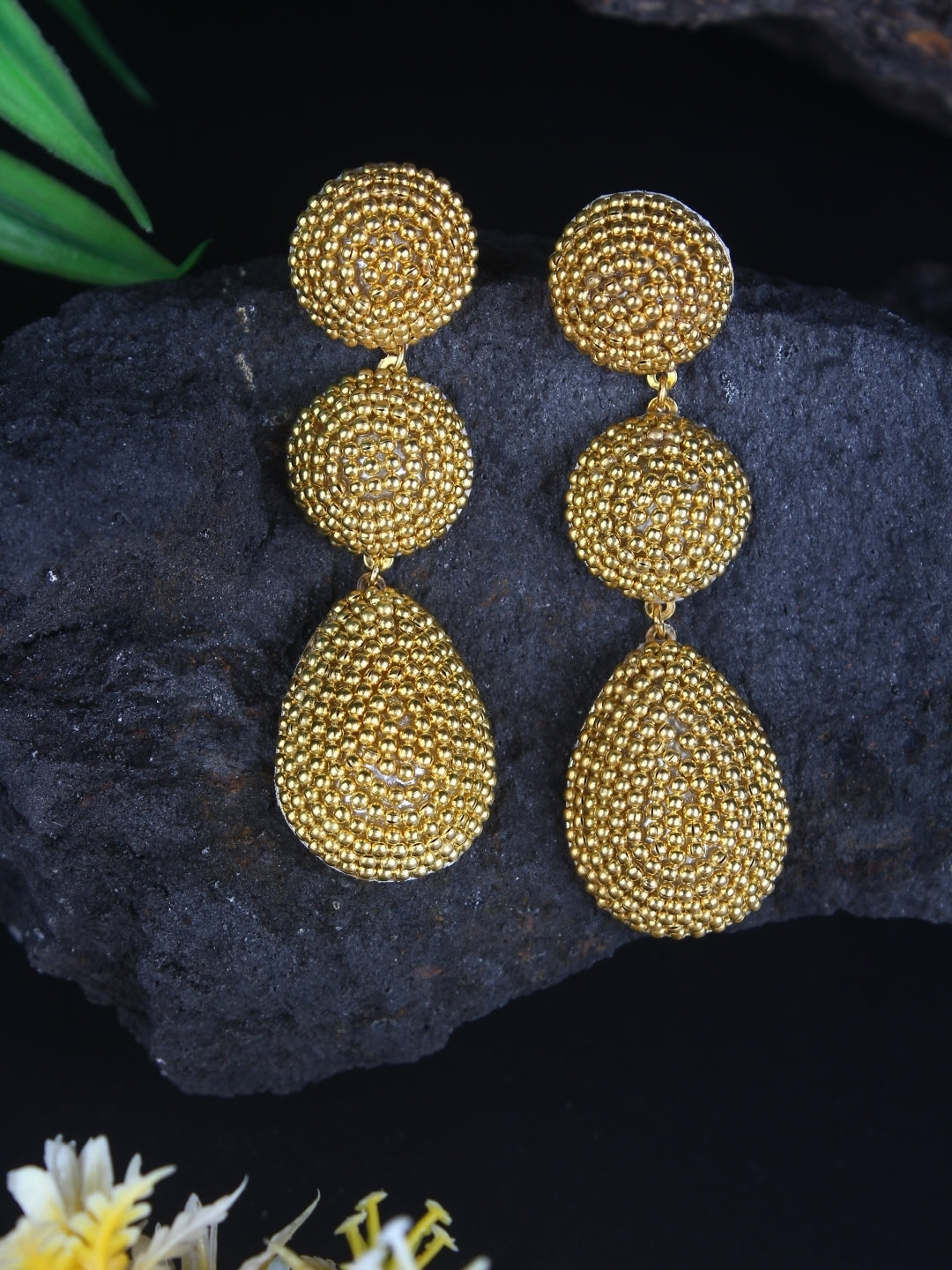 Gold-Plated Brass Contemporary Handcrafted Drop Earrings