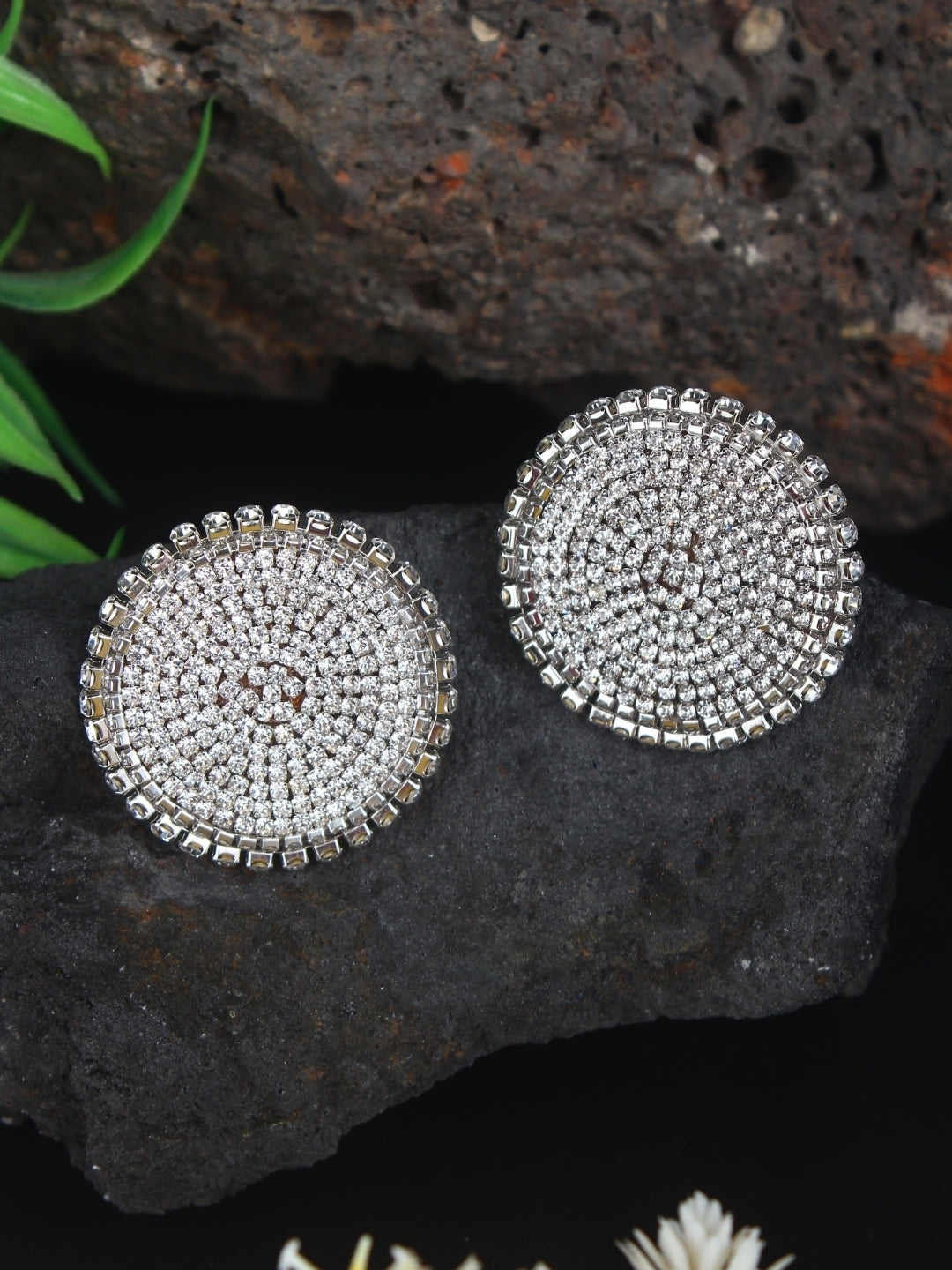 Silver-Plated Brass Contemporary Handcrafted Studs