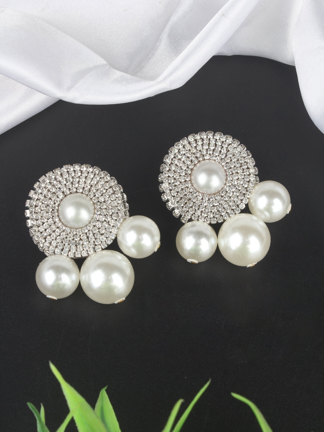 Silver-Plated Brass Contemporary Handcrafted Drop Earrings