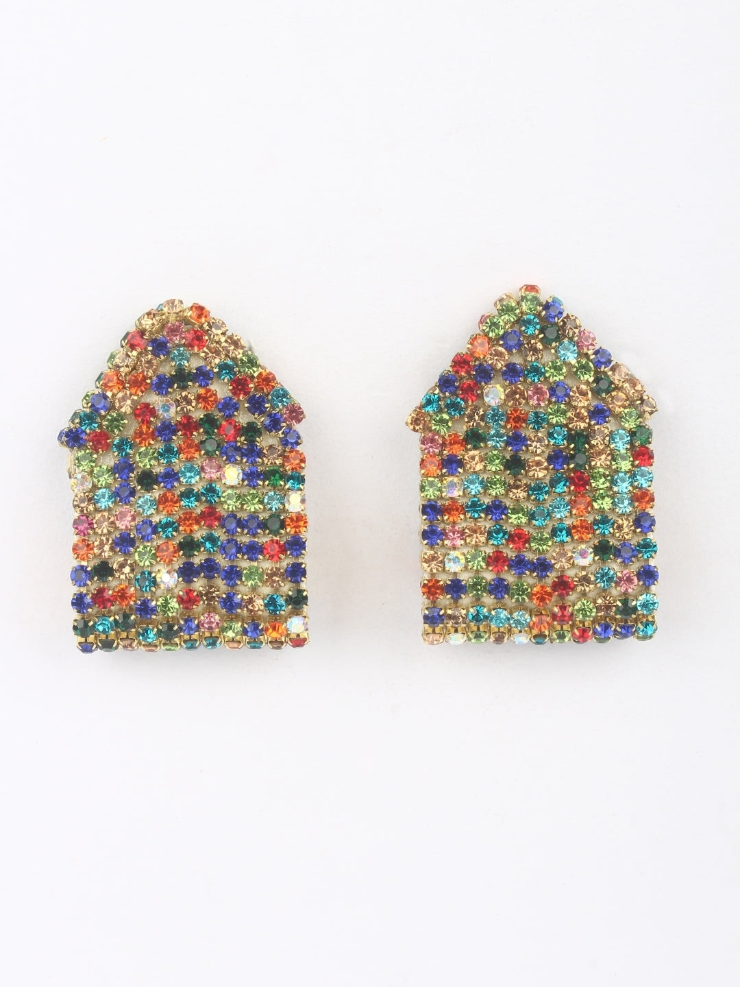 Gold-Plated Brass Contemporary Handcrafted Studs