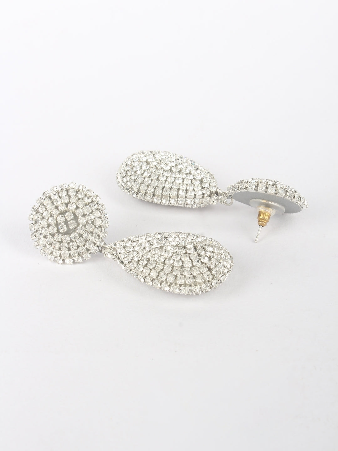 Silver-Plated Brass Contemporary Handcrafted Drop Earrings