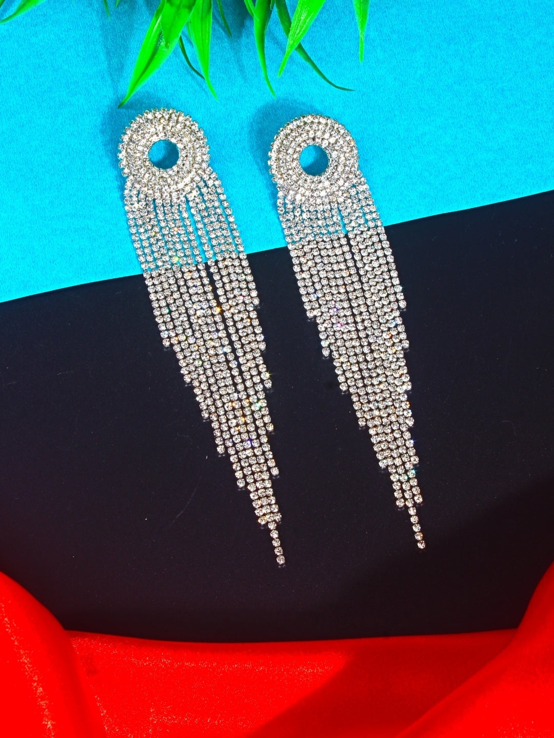 Silver-Plated Brass Contemporary Handcrafted Drop Earrings