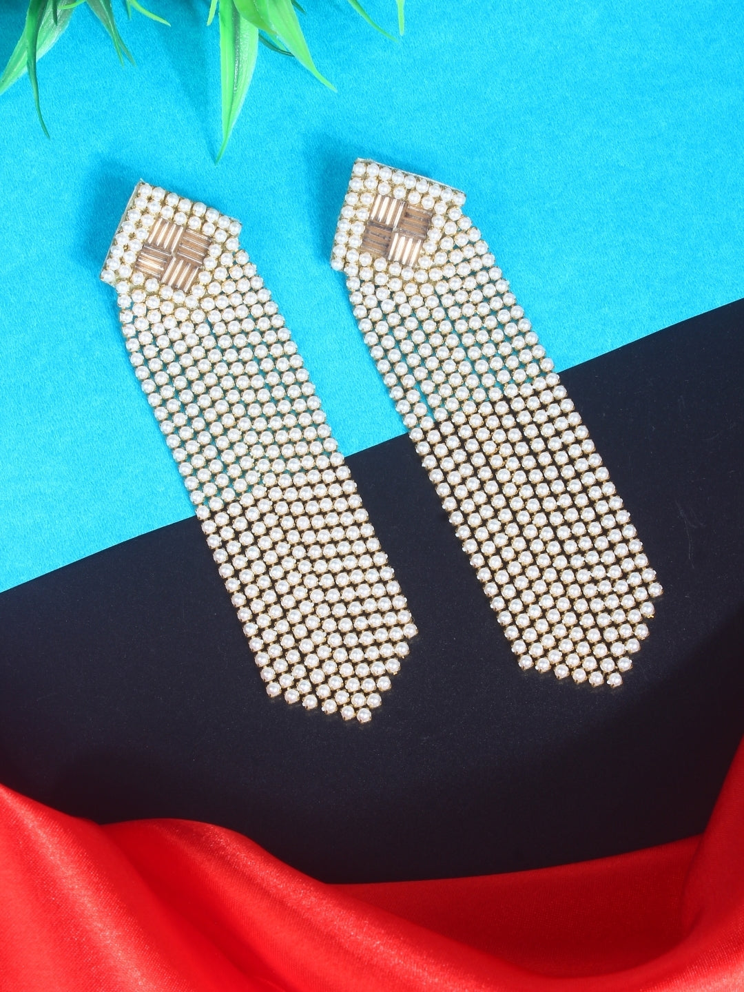 Gold-Plated Brass Contemporary Handcrafted Drop Earrings