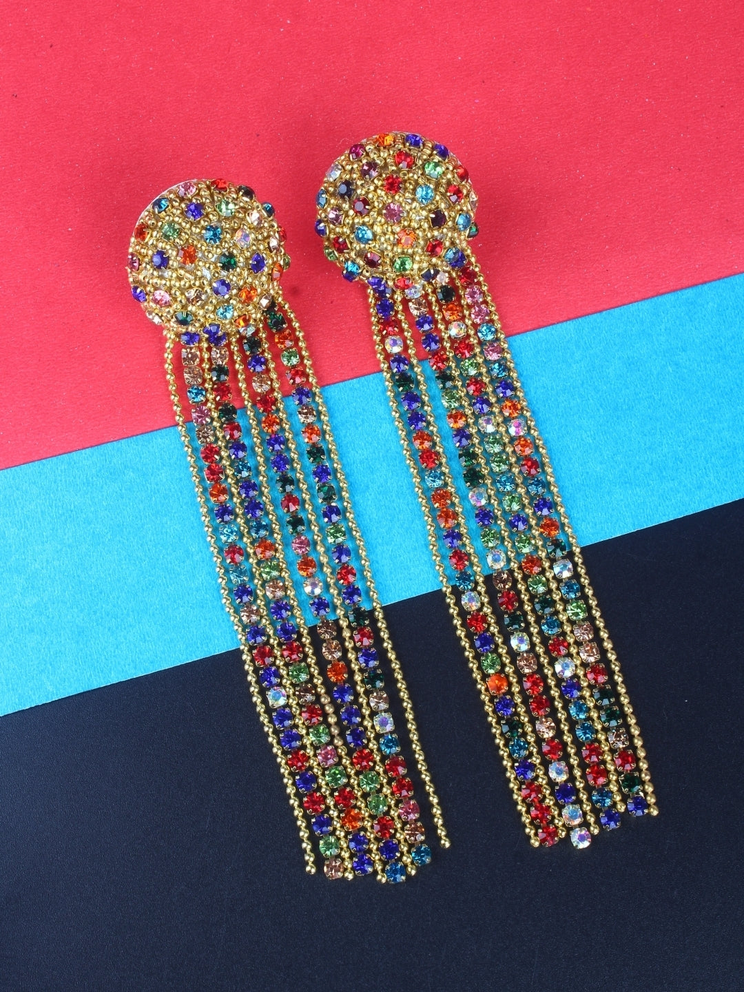 Gold-Plated Brass Contemporary Handcrafted Drop Earrings