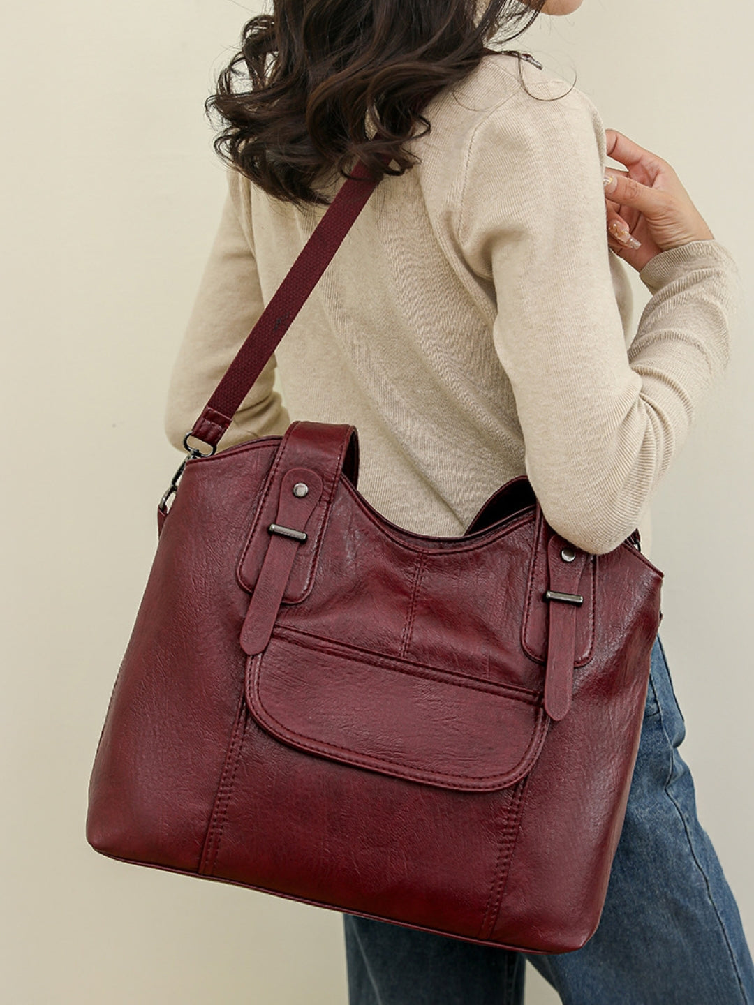 PU Structured Shoulder Bag
