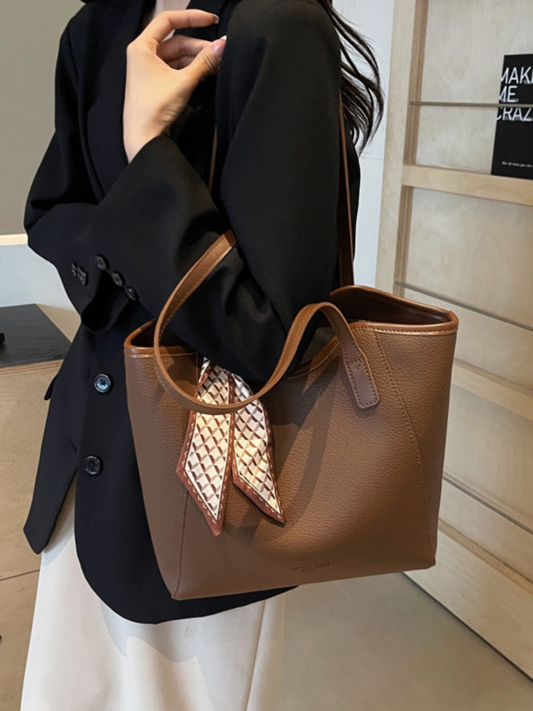 PU Structured Shoulder Bag