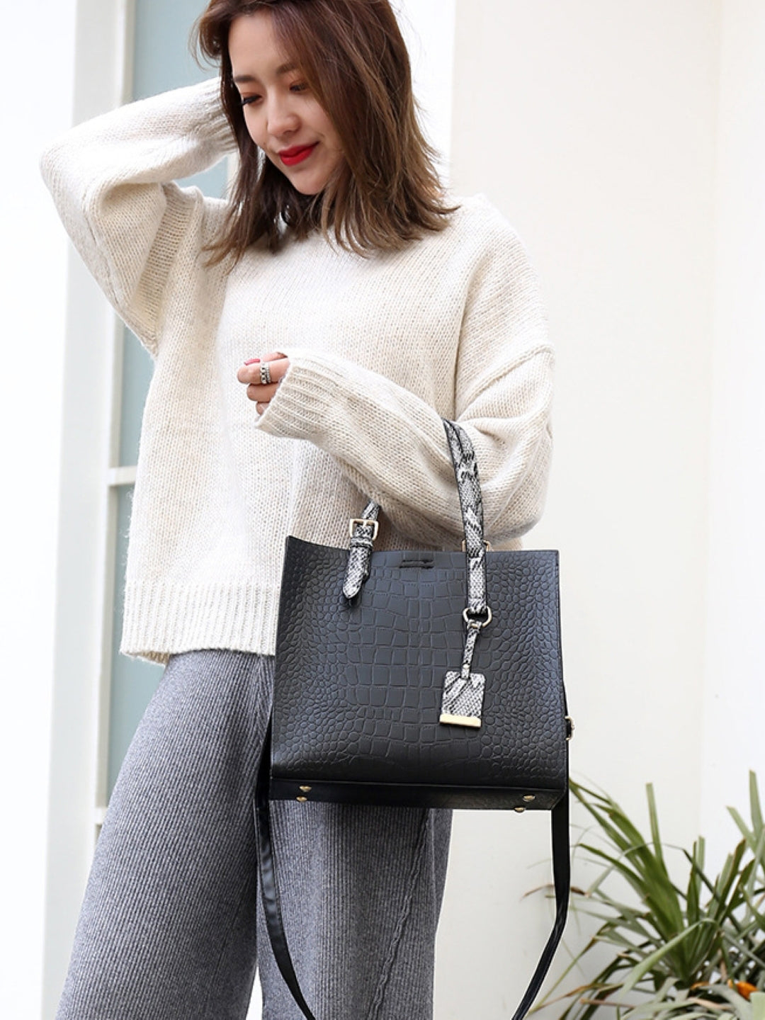 PU Structured Shoulder Bag