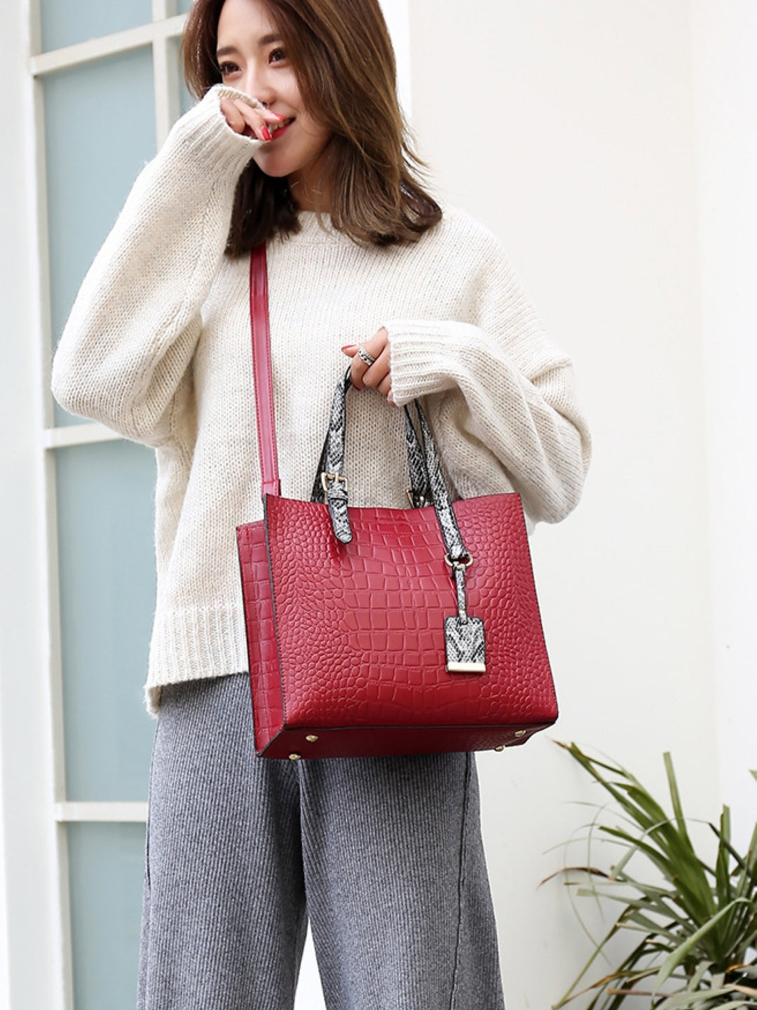 PU Structured Shoulder Bag