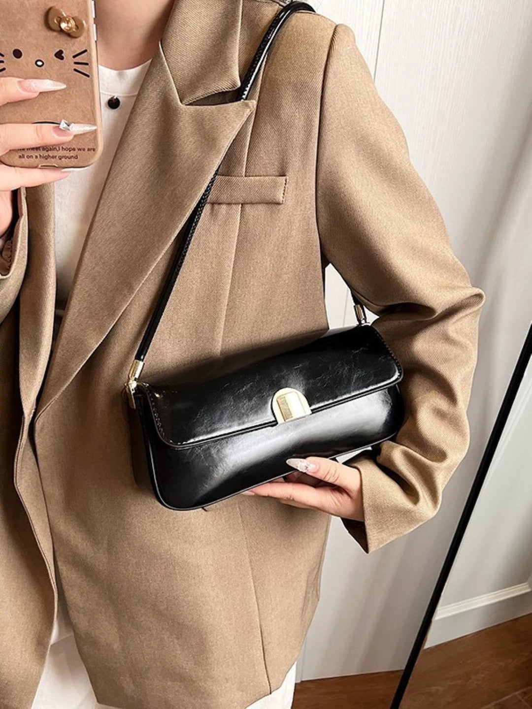 PU Structured Shoulder Bag