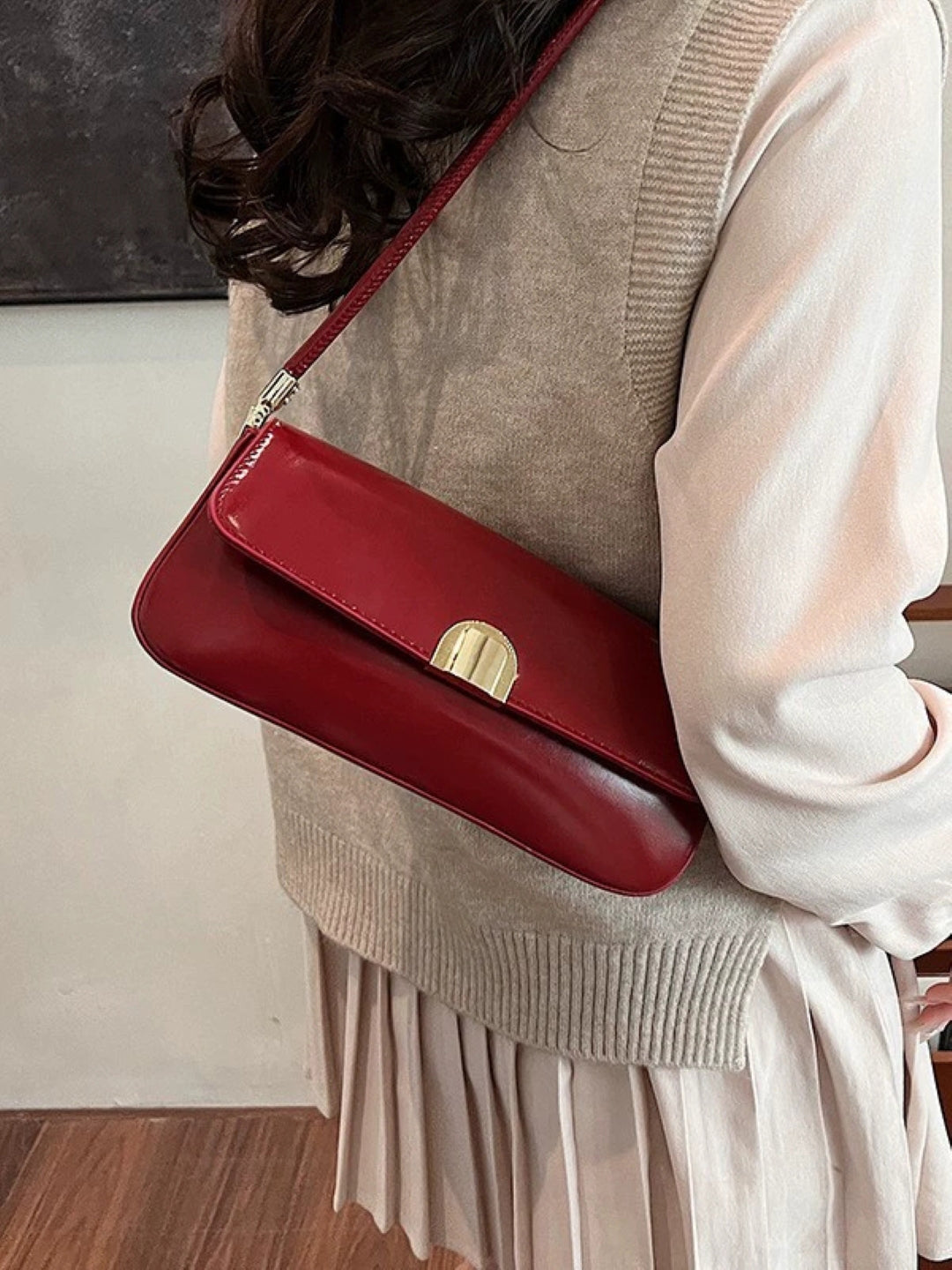 PU Structured Shoulder Bag