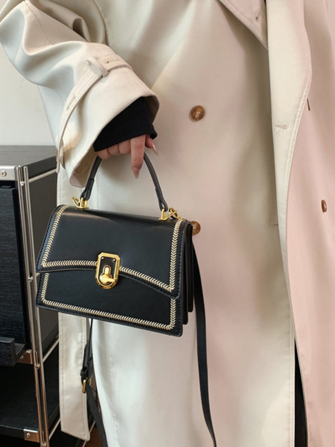 PU Structured Shoulder Bag