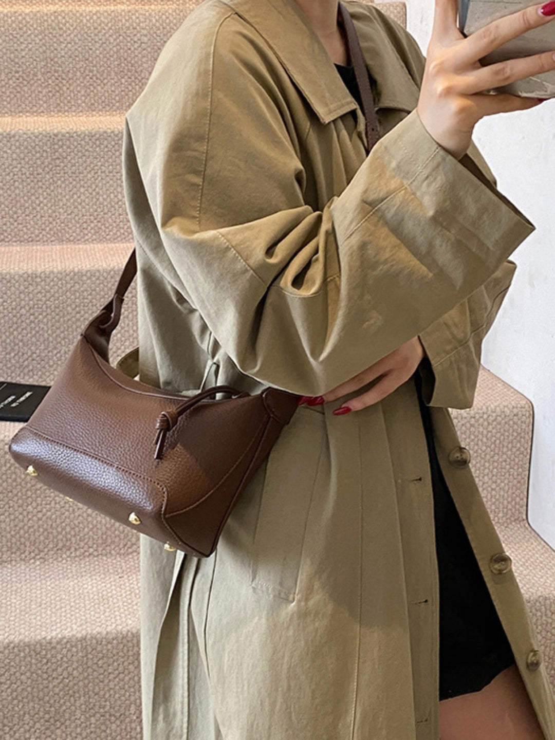 PU Structured Shoulder Bag
