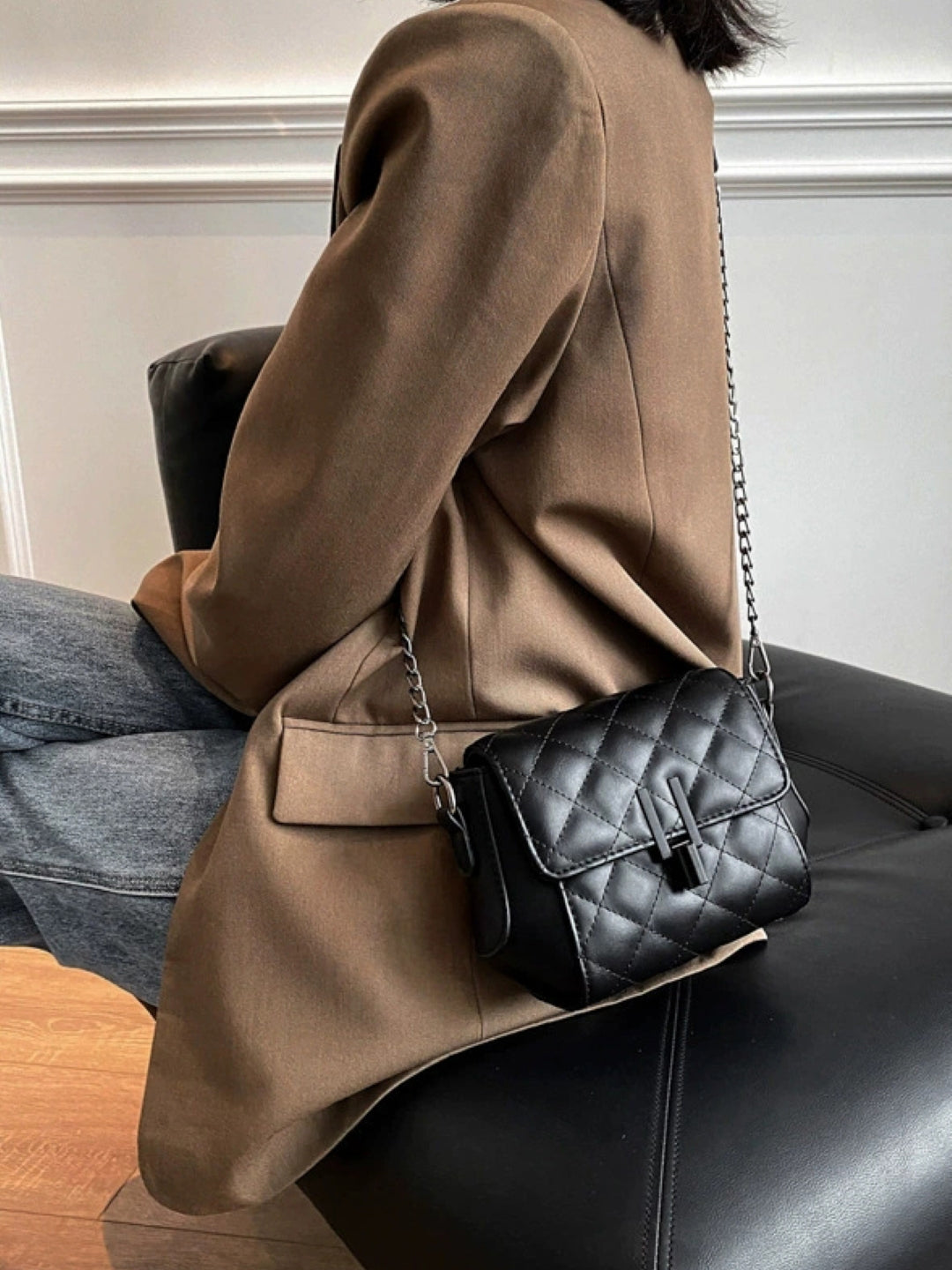 PU Structured Sling Bag