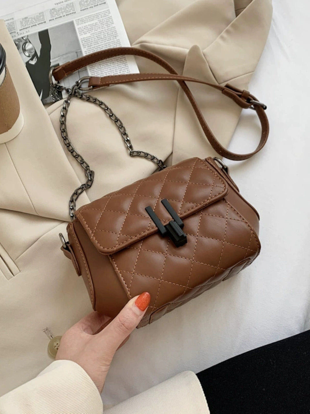 PU Structured Sling Bag