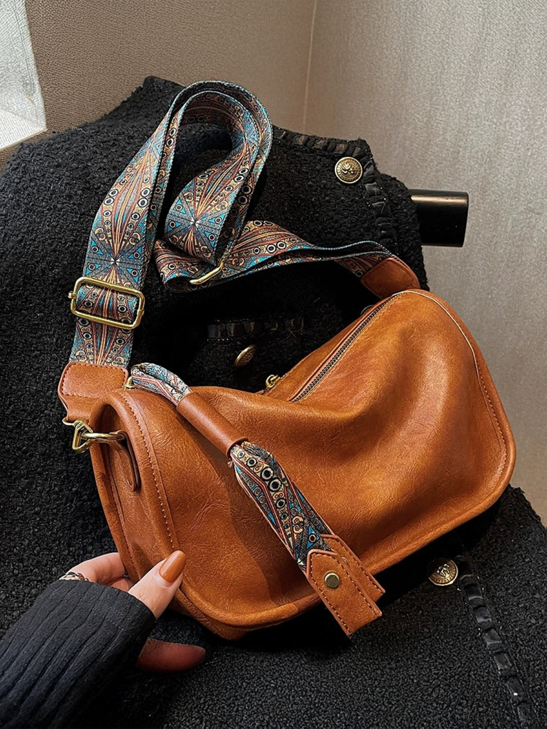 PU Structured Shoulder Bag