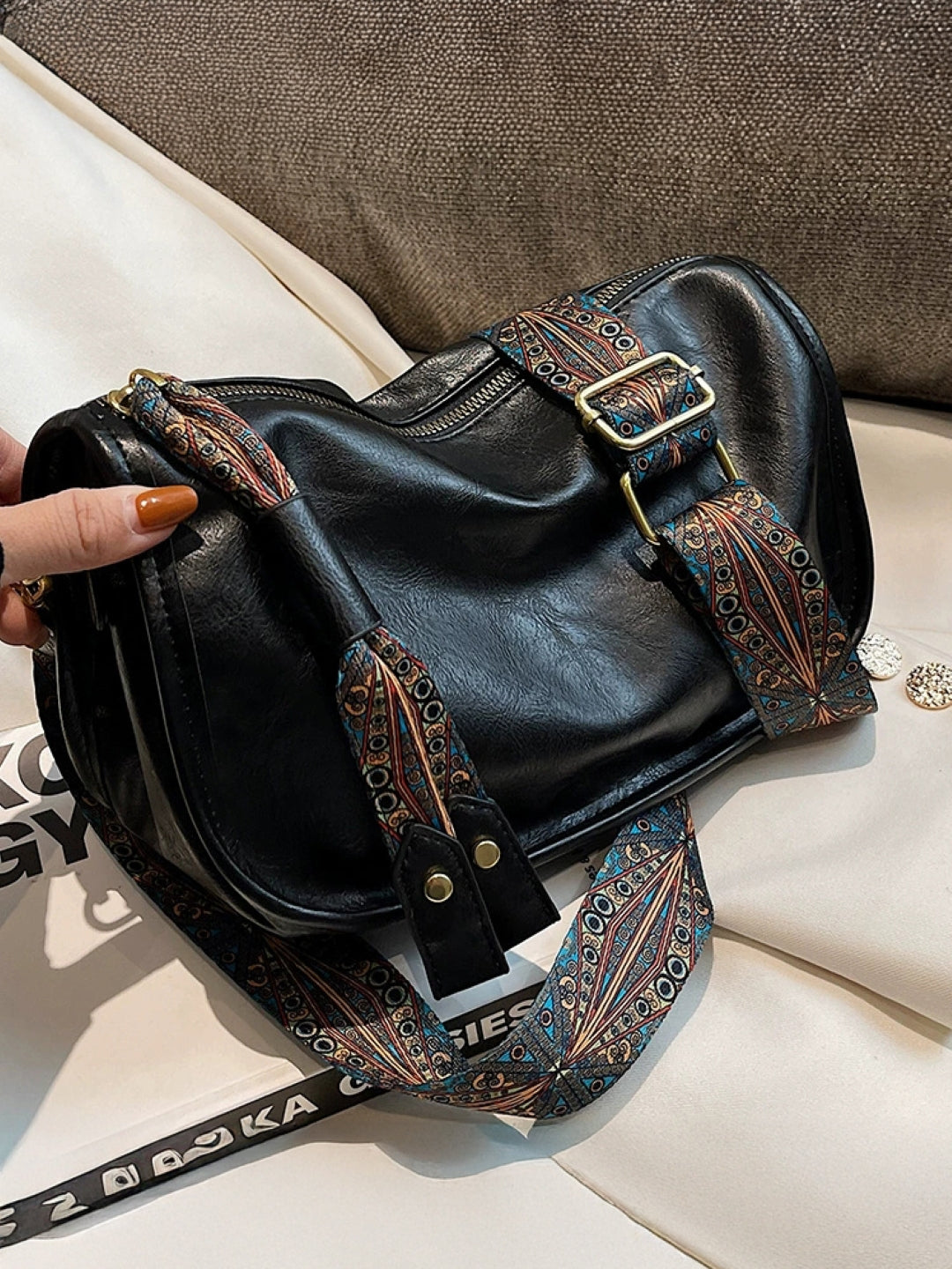 PU Structured Shoulder Bag